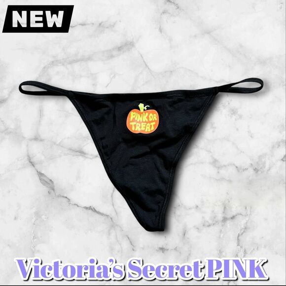 NEW Victoria’s Secret PINK “Pink or Treat” Halloween Thong – Size XL - Picture 1 of 4